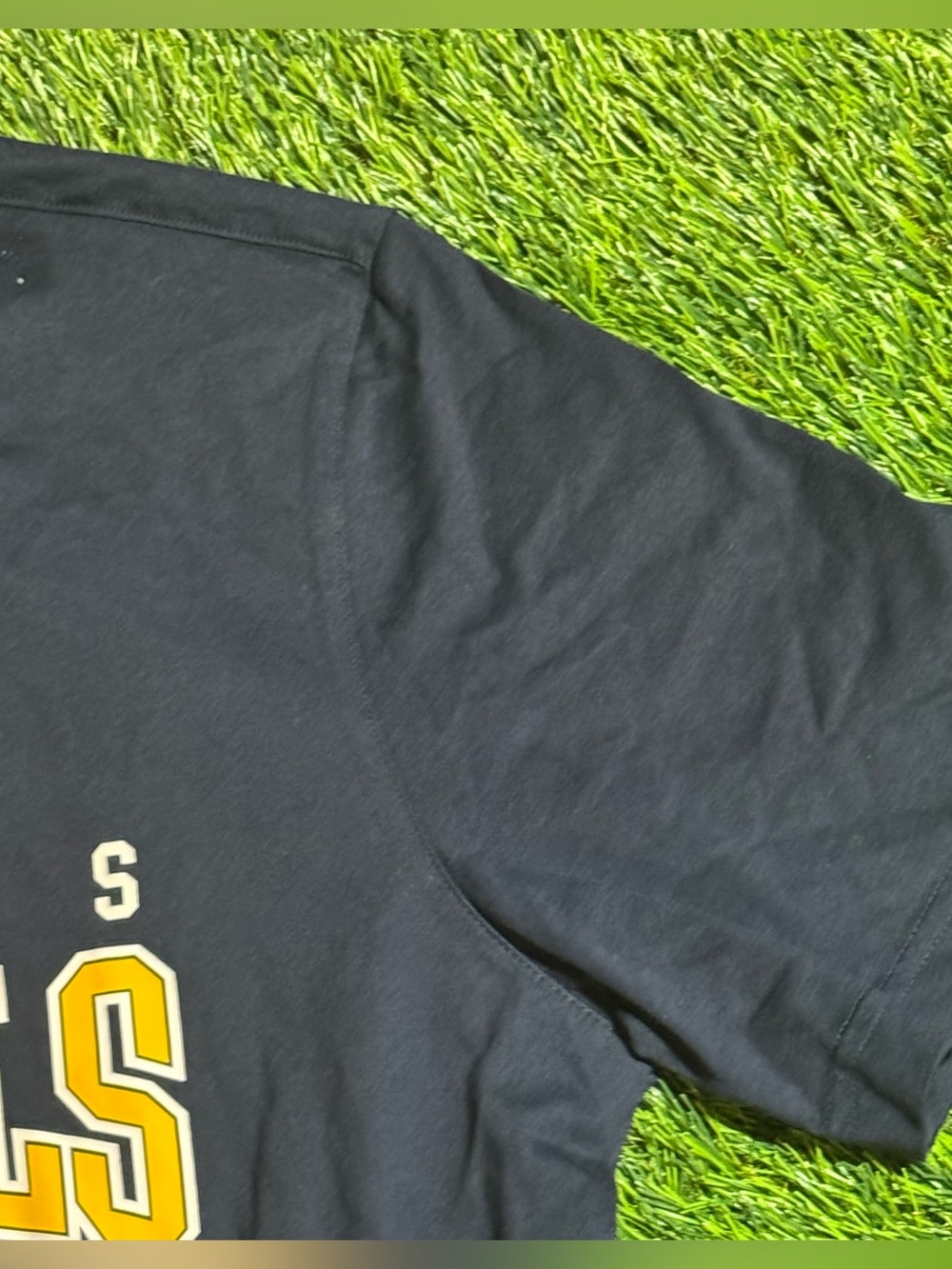 adidas Navy Short-Sleeve Originals Logo Tee with Yellow Accents - Picture 5 of 5